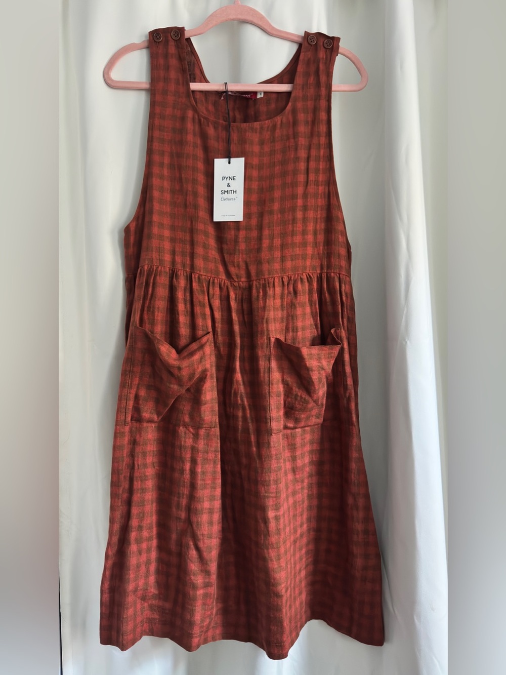 NWT Pyne & Smith Ginger Check No. 32 Pinafore Dress